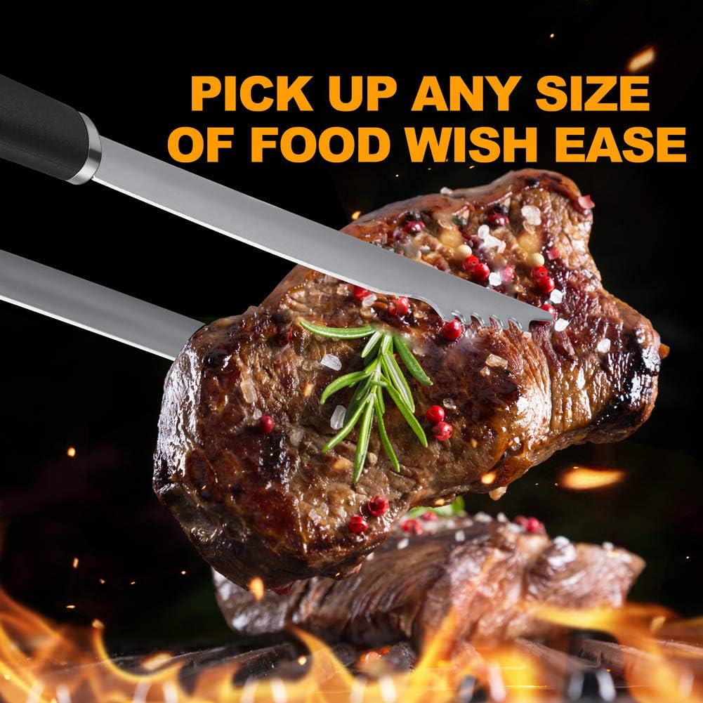 Homissor BBQ Grilling Tools Set, Stainless Steel Spatula, Fork, Basting Brush&Tongs, Gift Box Package.Best for Barbecue & Grill.18 Inch Utensils Turner Accessories : Garden & Outdoor