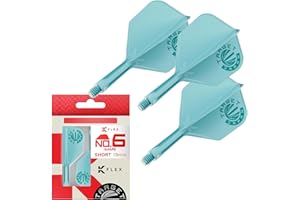 Target Japan Aqua K Flex Dart Flights and Shaft System, No.2/No.6 | 3 Pack Kflex All In One Flight, Exclusive Accessories for
