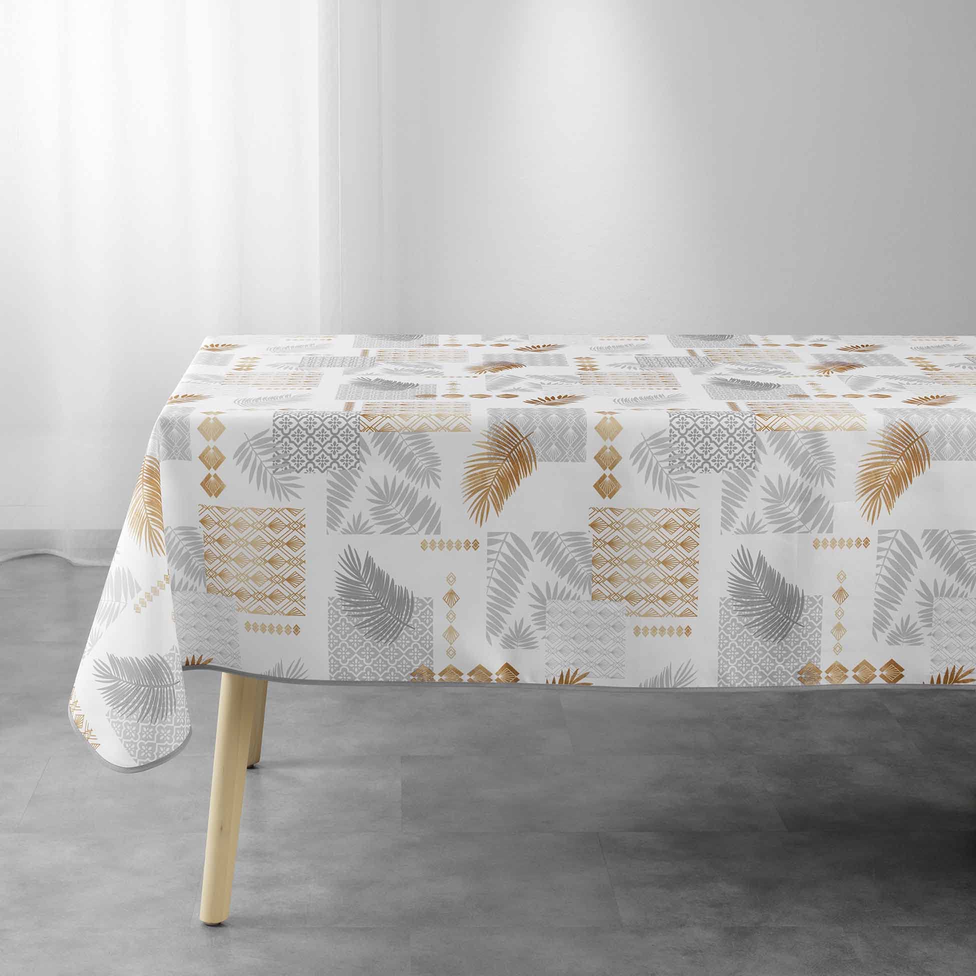 Douceur d'Intérieur, Olenna Rectangular Tablecloth 150 x 240 cm White Polyester Printed