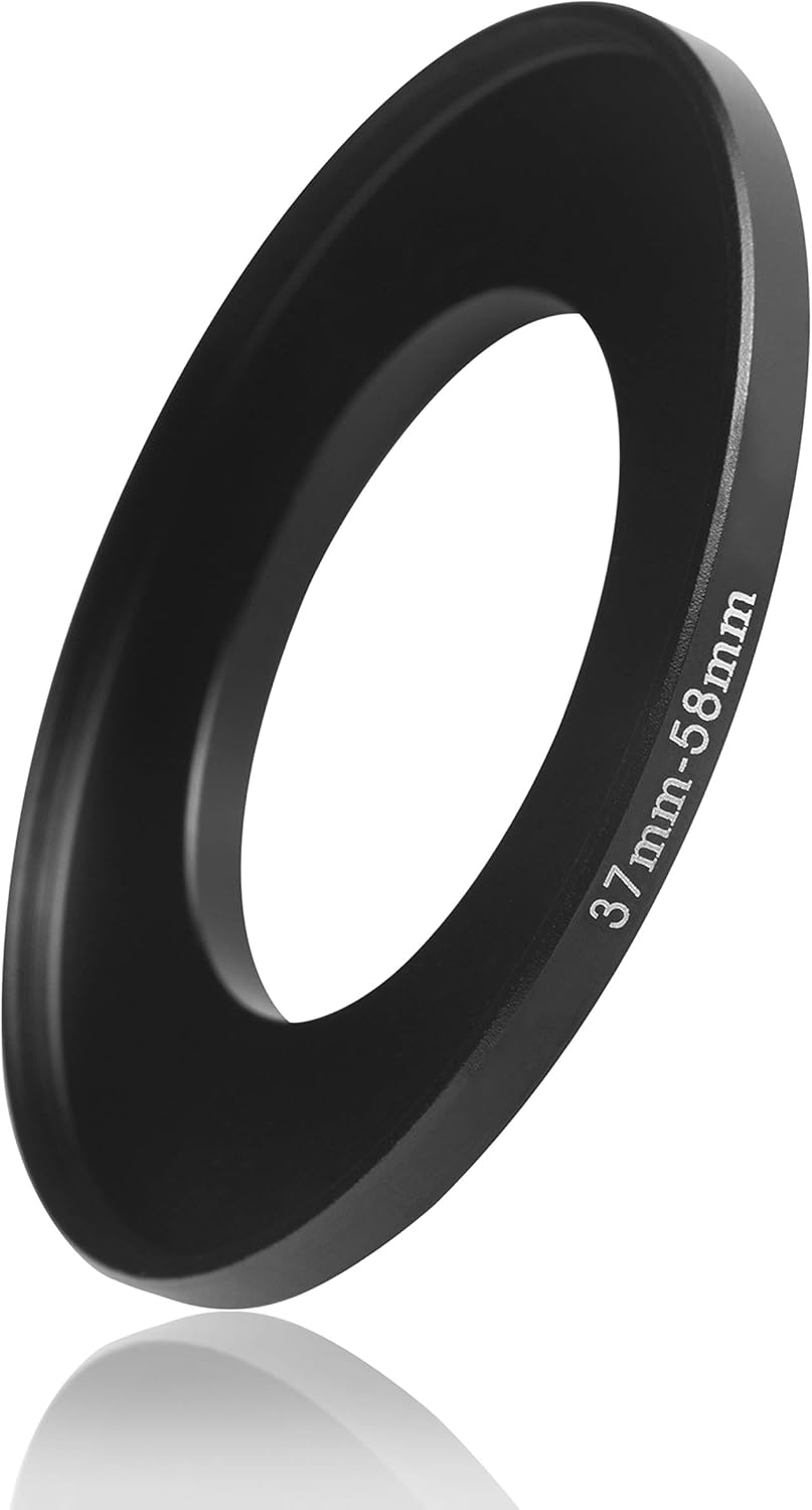 Ares Foto® Step-Up Lens Adapter Ring for Filters Made of CNC Machined Metal with Matte Black Electroplated Finish (37mm - 58mm)