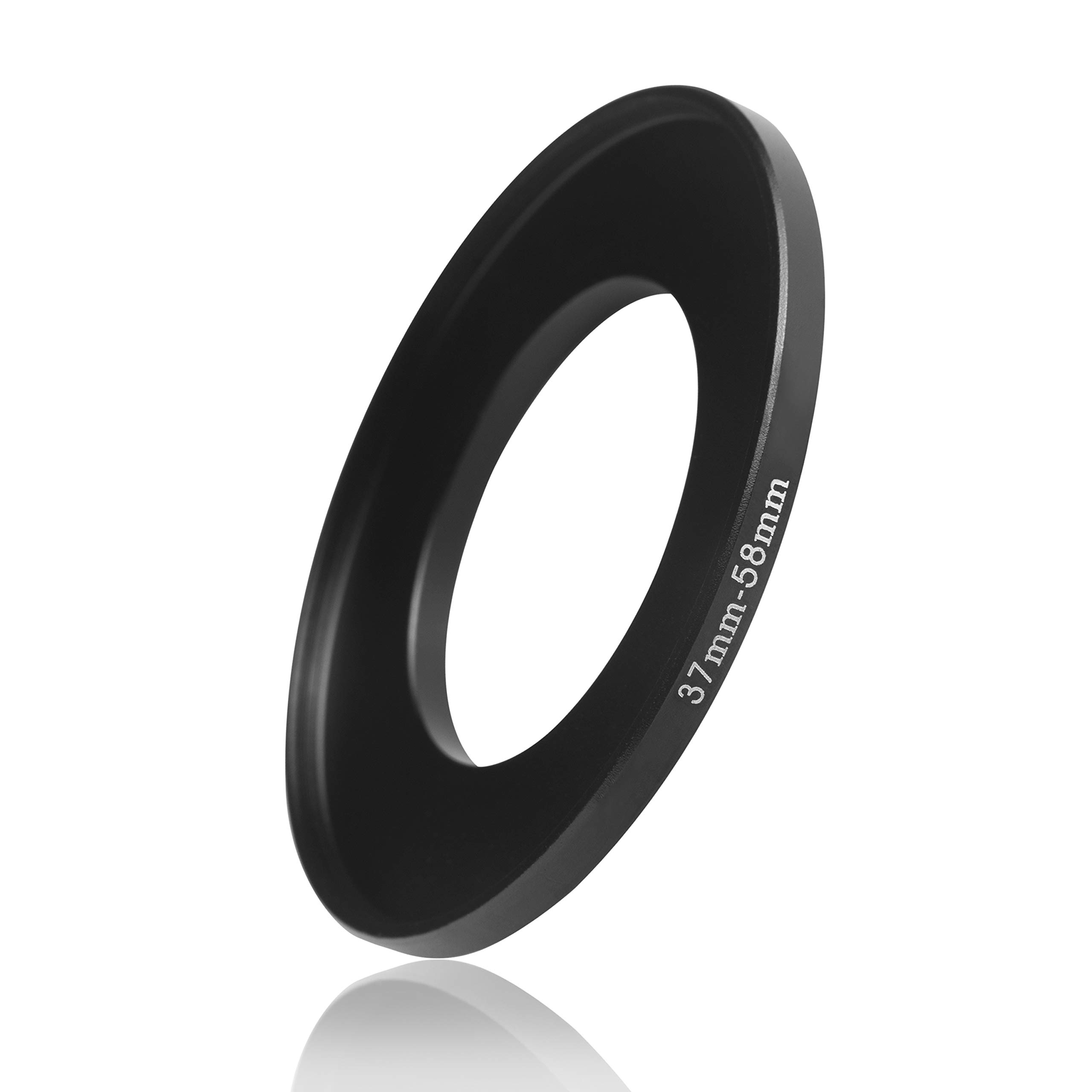 Ares Foto® Step-Up Lens Adapter Ring for Filters, Made of CNC Machined Metal with Matte Black Electroplated Finish (37mm – 58mm)