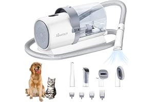 Bawetech Dog Grooming Vacuum, 2.5L Large Capacity Dog Grooming Kit, 10000PA Powerful Suction 99% Pet Hair, 5 Grooming Tools, Low Noise Dog Hair Remover Pet Grooming Vacuum for Dogs Cats Home Cleaning