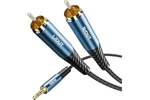 Tisino RCA to 3.5mm AUX Cable, 2 RCA Male to 1/8" TRS Headphone Jack Auxiliary Cable for Connecting Cell Phone, MP3 Players, 
