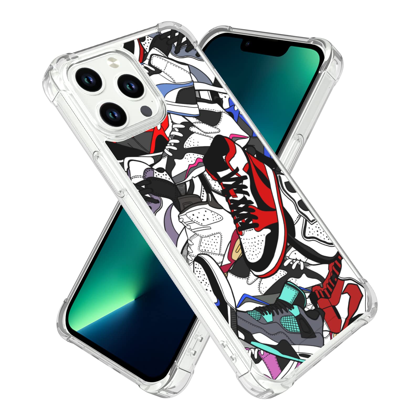 Axulimin Cool Shoe Clear Phone Case for iPhone 13 Pro Max Case for Teen Boys Men Kids Boys - 6.7 Inch