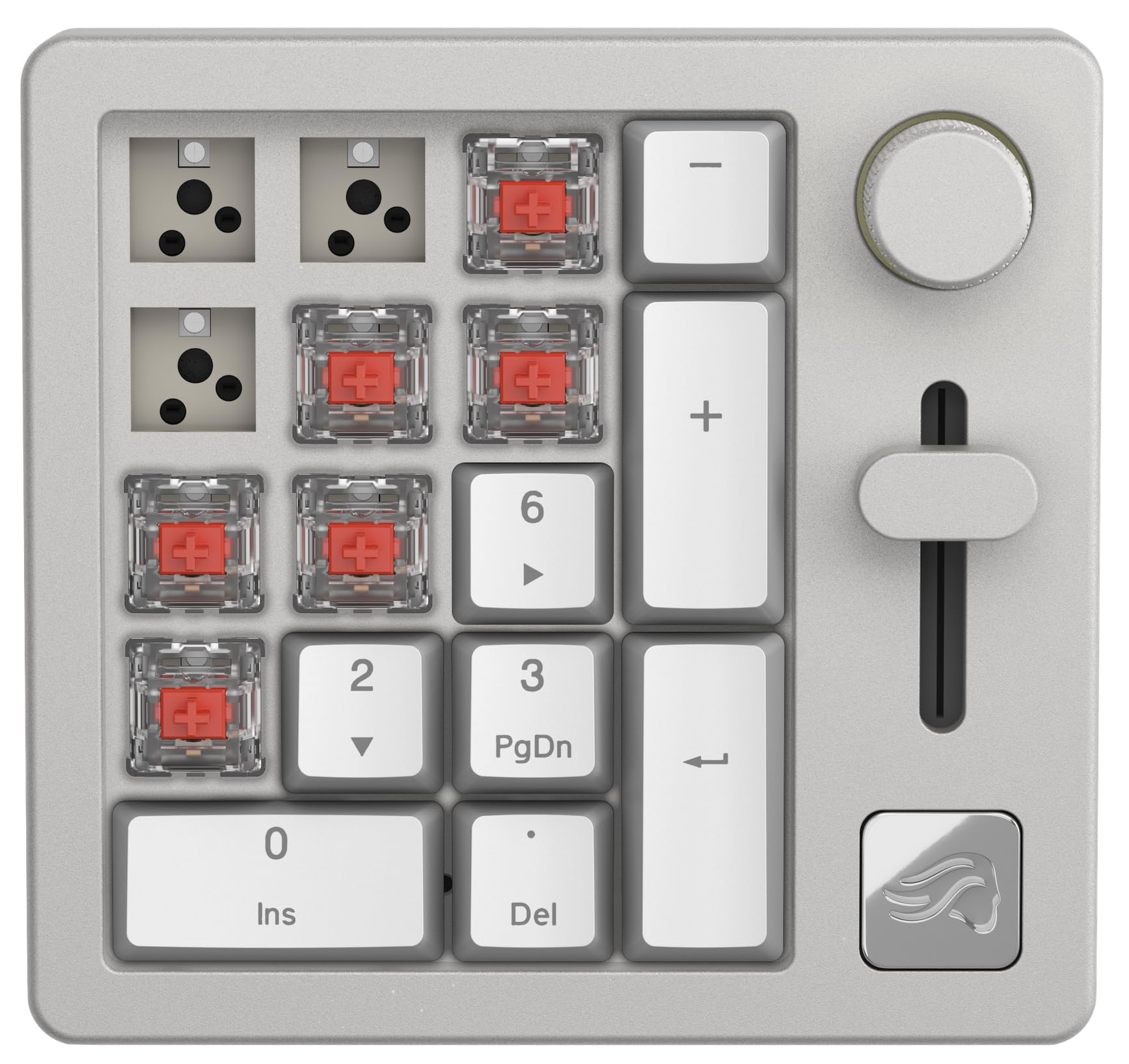 Glorious GMMK Mechanical Numpad- 10 Key USB Programmable Keypad - Hot Swappable, Volume Control, RGB Backlit, Wired & Wireless Bluetooth - Laptop & Keyboard Accessories- White