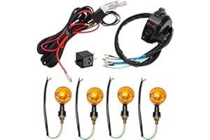 Alpha Rider Motorcycle Turn Signals Light with Wiring Loom Harness Kit Indicator Wiring Loom Harness Kit Relay Universal Switch Turn Signal Light Horn Flash Kit