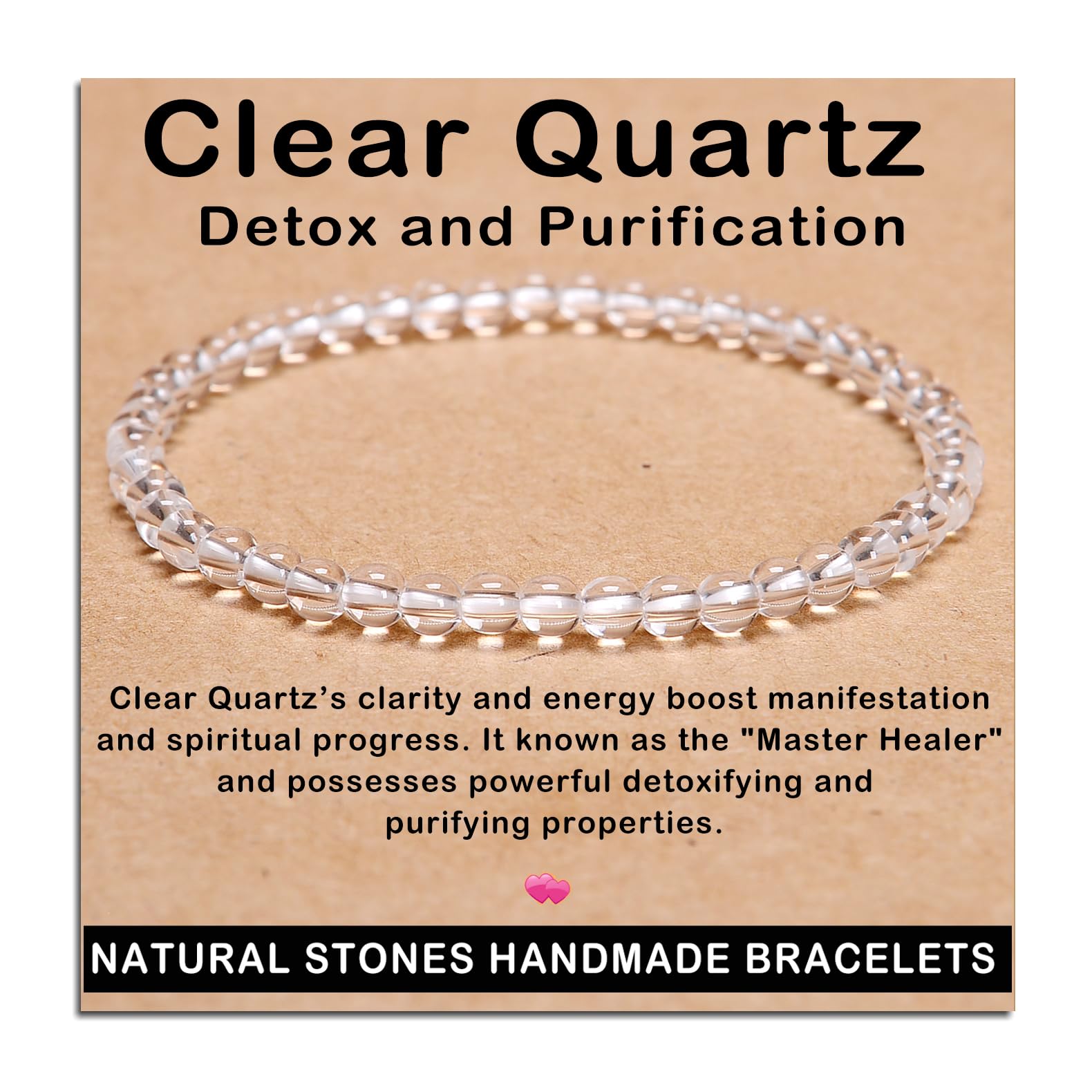 AD Beads Handmade Gemstone Stretch Elastic Bracelet