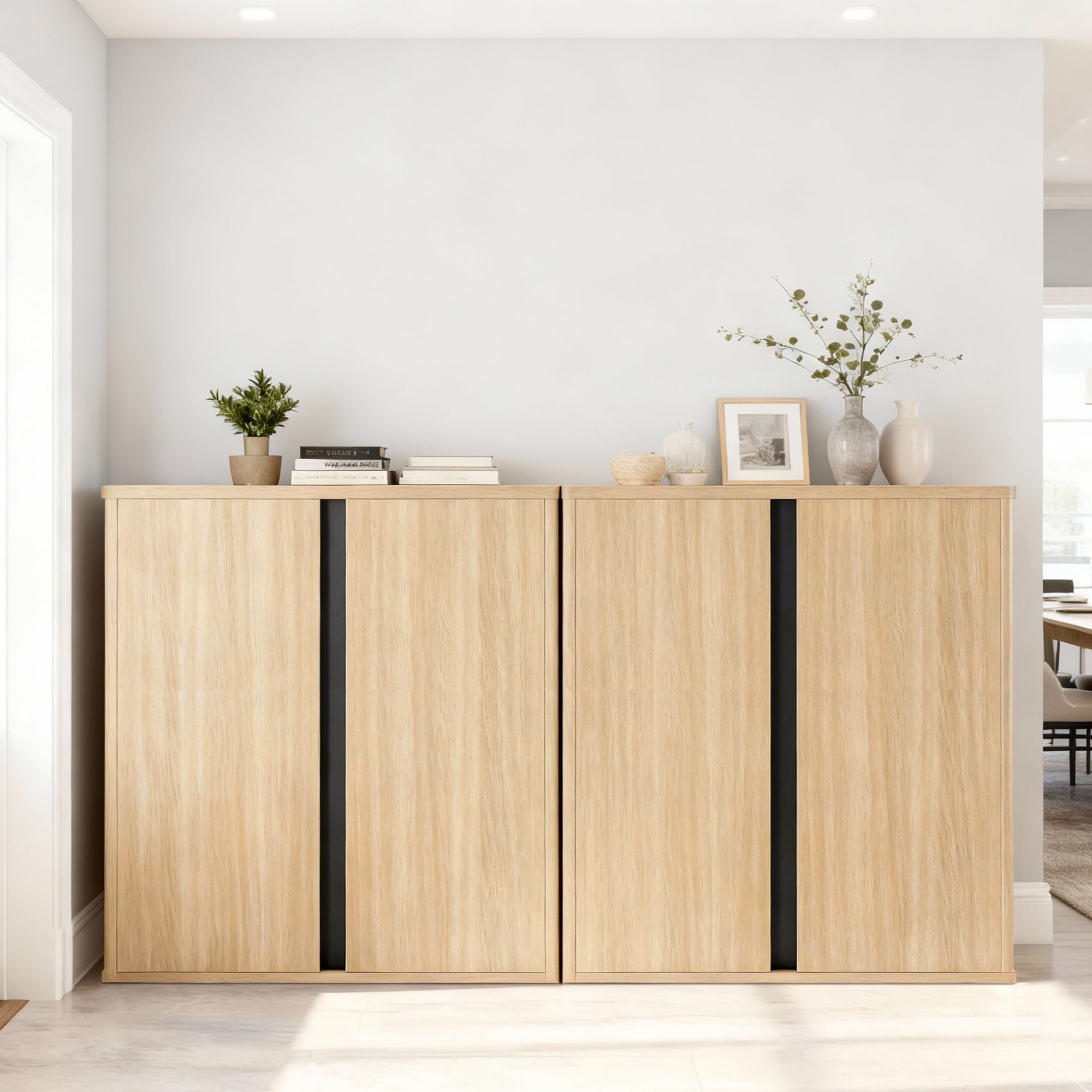 Photo 1 of ******MISSING PARTS*****
KISLOT 63" Sideboard Buffet Cabinet with Storage Modular Accent Display Kitchen Storage Cabinet Wood Coffee Bar Console for Living Room, Hallway, Kitchen, Dining Room,Natural Oak******MISSING PARTS*****