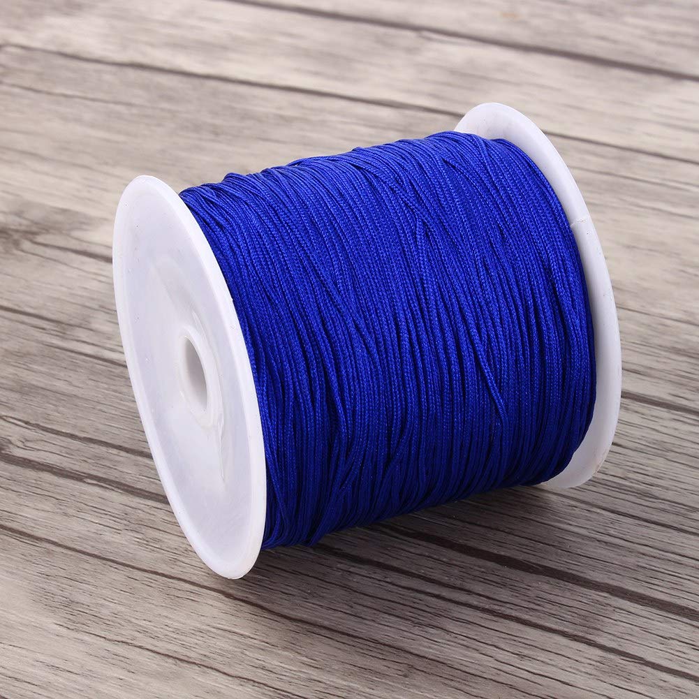 Haofy Craft Nylon Thread, Elastic Beading Cord, Stretch Fabric Crafting String, Chinese Knot Rattail Macrame Shamballa Thread for DIY Bracelet Necklace Beading Sewing Jewellery Making(Royal Blue)