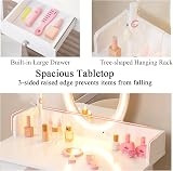 Maxmass Kids Vanity Table and Chair White with LED Mirror and Drawer view 4