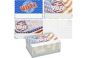 Sustainable Greetings 120 Pack Patriotic Postcards for Voters, 3 Red White Blue American Flag Designs for Election Day, Get Out the Vote Cards (4x6 In)