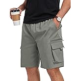 ZAFUL Mens Casual Shorts Flat Pocket Zipper Cargo Shorts Fashion Summer Short Drawstring Outdoor Twill Shorts with 6 Pockets