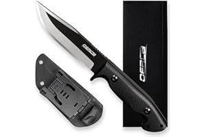 OERLA TAC OLK-033RD Outdoor Knife Fixed Blade Camping Hunting Survival Field Knife 420HC Full Tang Steel with Kydex Sheath and EDC Tactical Belt Clip