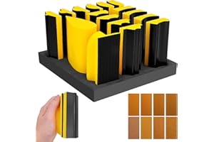 JUZUXI 56 PCS Hand Sanding Block Set- 16 PCS Contoured Profile Hand Sander Block+40 Sheet Assortment Sandpaper Kit,Interchangeable Assorted Convex & Concave Shapes for Woodworking Furniture,Auto Paint