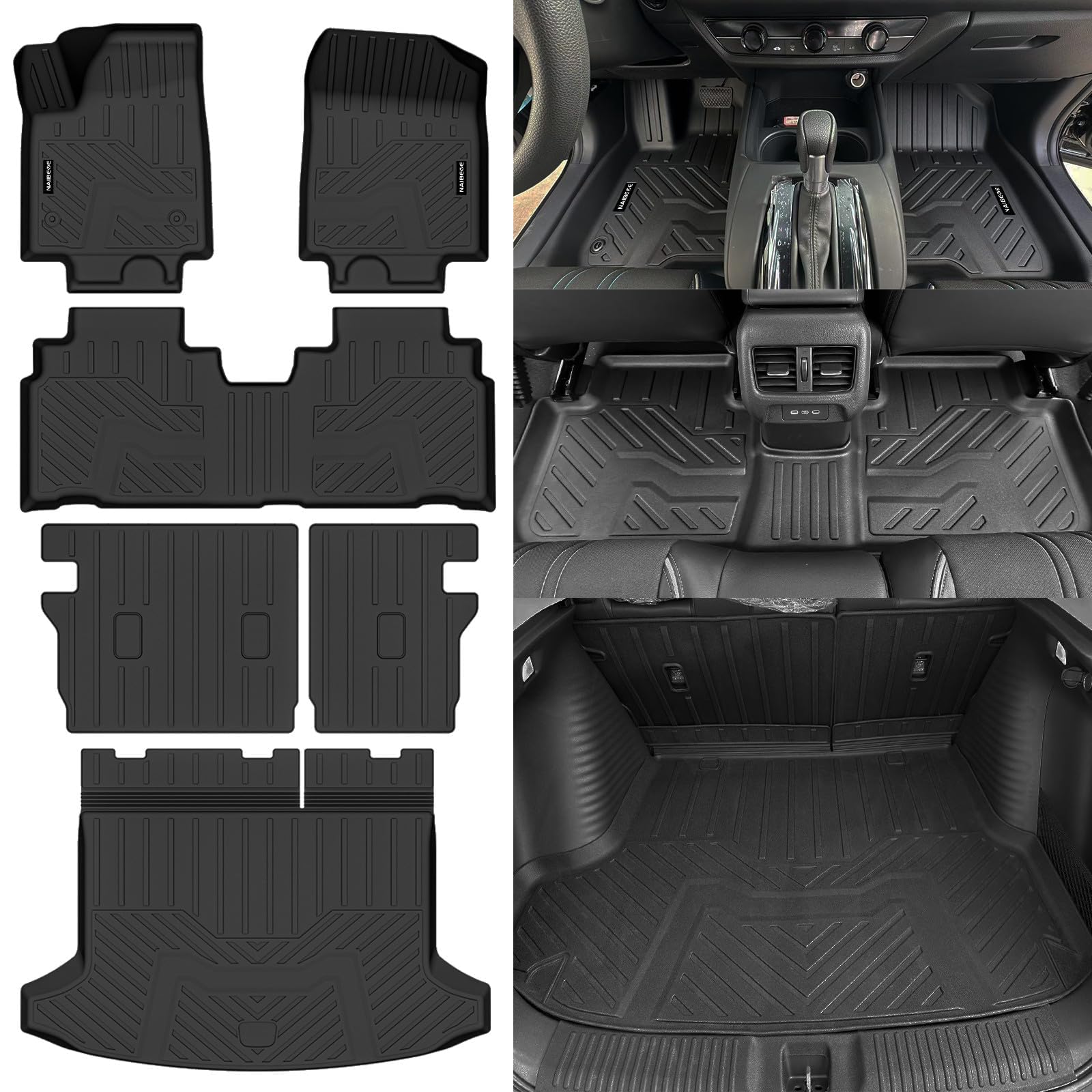 Naibeve Floor Mats for 2024 2025 2026 Honda Prologue/Chevrolet Chevy Blazer EV - All Weather Custom for Honda Prologue Floor Mats Trunk mat Backrest Mats Interior Accessories Image