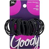 Goody Ouchless Hair Elastics, Black, 36 Count (Pack of 1)