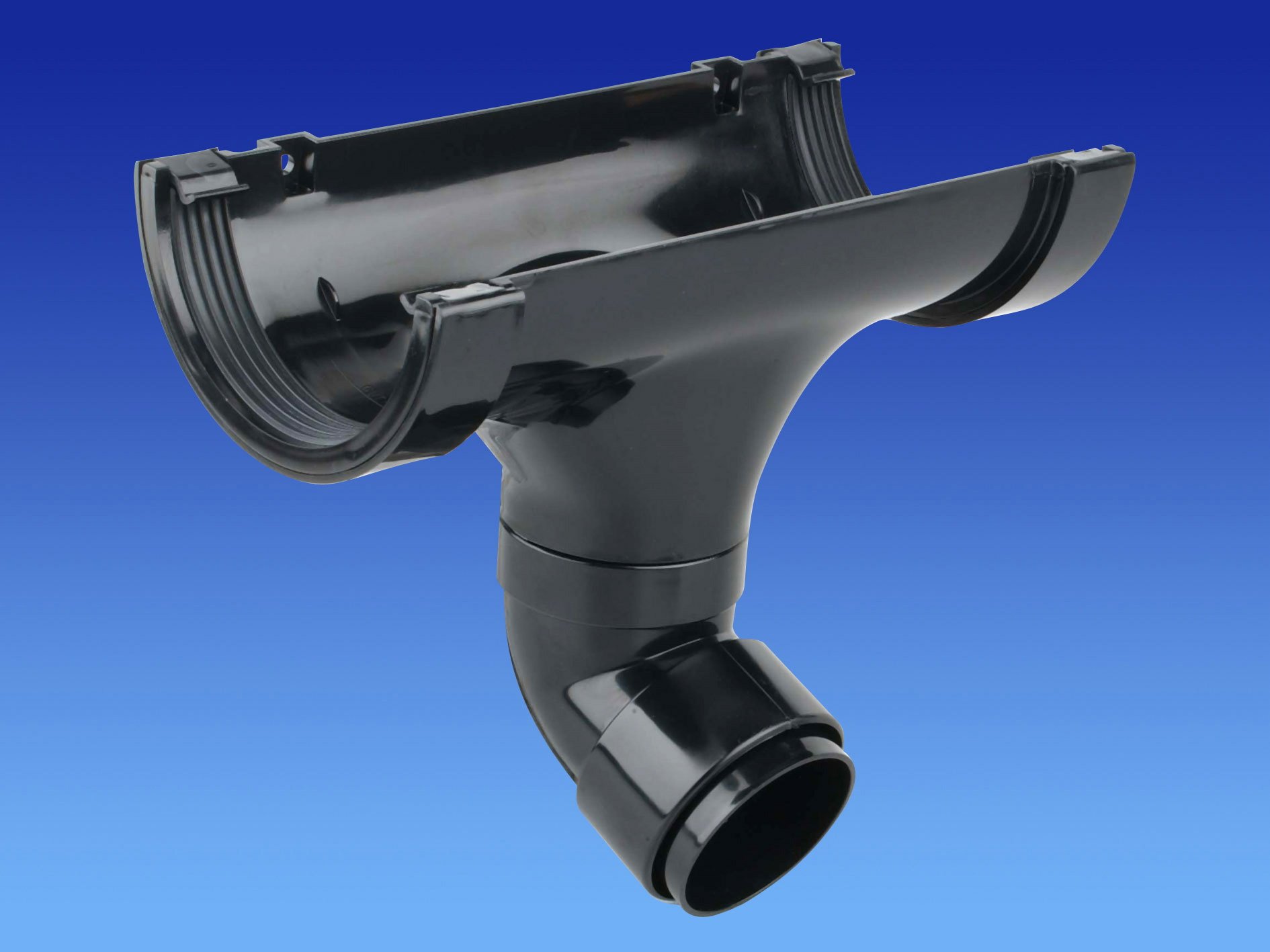 Wavin OSMA Roundline Swivelock Running Outlet with Fitted Offset Bend 112mm Black 0T625b