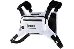 MVRK Water Resistant Chest Pack - Lightweight Running For Workouts, Phone Holder With Extra Storage, Minimalist Vest, Backpack Bag Belt (White)