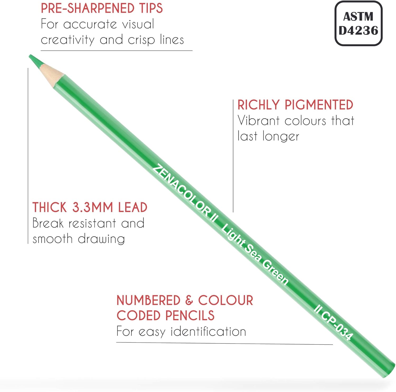 160 Colored Pencils Set by Zenacolor - Color Pencils For Artists With Cardboard Case - Professional Coloring Pencils for Adult Coloring Book : Office Products