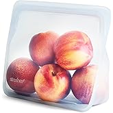 Stasher Reusable Silicone Food Storage Bag, Stand-Up Mid, Clear, 56 oz | Food-Safe Silicone, Reusable Freezer Bags, Microwave, Dishwasher, Pantry, Meal Prep, Food Storage Bag, Eco-Friendly