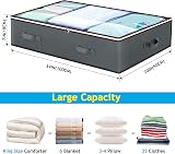 Budding Joy 6 Pack Underbed Storage 90L Large with Clear Window Grey view 3