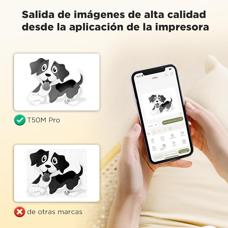 T50M Pro Etiquetadora Bluetooth Compatible con 80+ Etiquetas Grandes