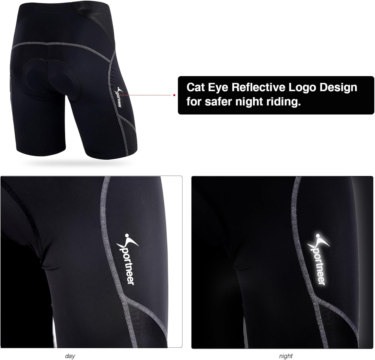 Sportneer Men's Padded Cycling Shorts Bike Bicycle Pants Tights Breathable and Absorbent : Clothing