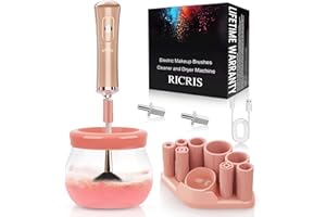 RICRIS Electric Makeup Brush Cleaner Machine - Ultra Fast USB Make Up Brush Washer and Dryer - Automatic Cosmetic Brush Cleanser Tool Clean and Dry in Seconds for Beauty Women, Girls