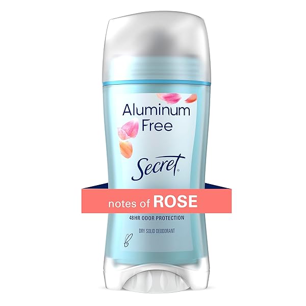 SECRET ALUMINUM FREE DEODORANT FOR WOMEN, ROSE, 2.4...