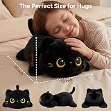 Mewaii 20 Inch Cute Black Cat Plush Pillow Kawaii Stuffed Animal view 6