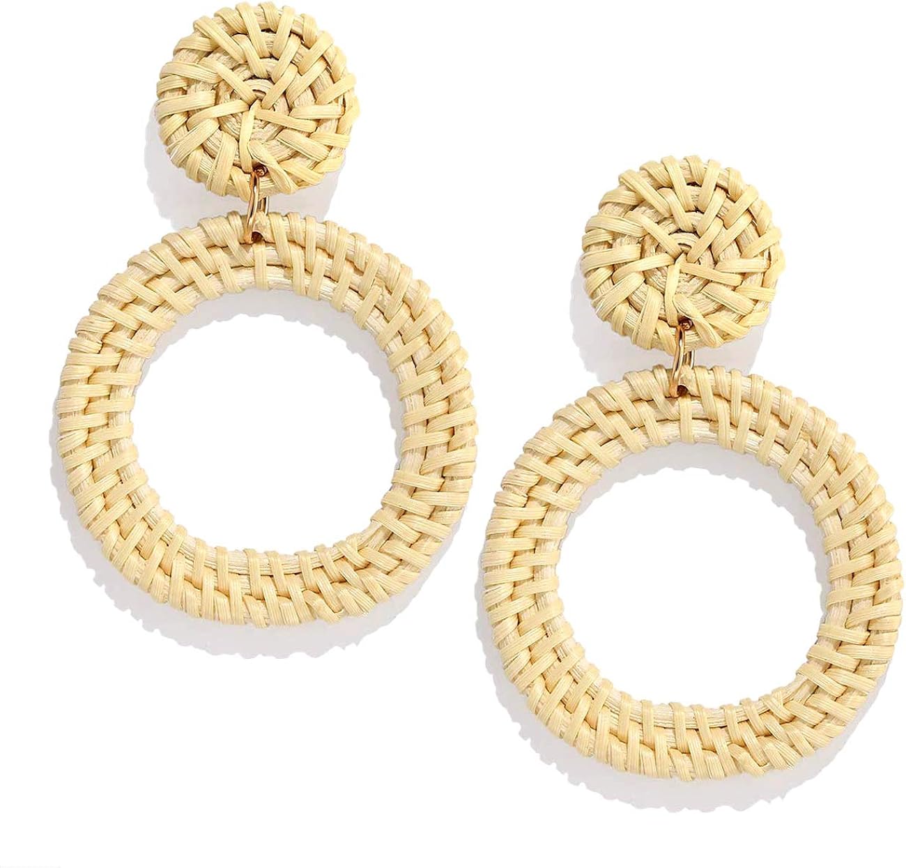 Buy PHALIN Rattan Earrings Wevon Wicker Drop Earrings Handmade Double
