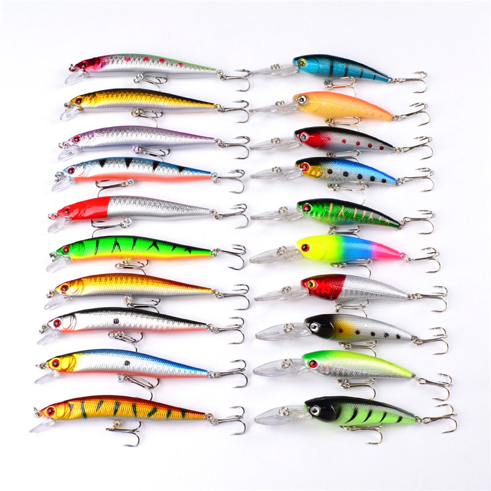 CHAWHO Fishing Lures Kit - 20 Pcs Fishing Lure set Bait with Hook Accessories Set