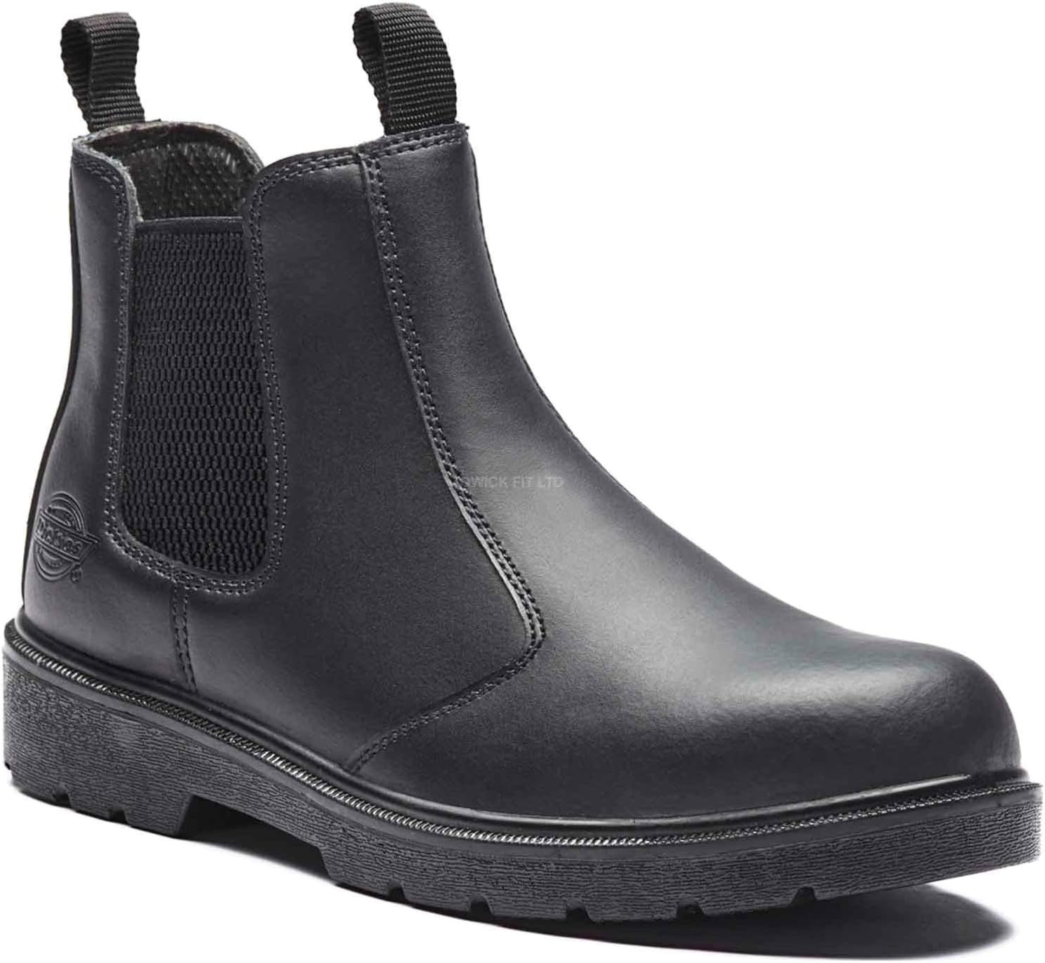Mens Dickies Slip ON Dealer Chelsea Work Safety Shoes Boots Steel Toe Cap Size (12 UK) Black