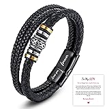 To My Son Braided Leather Bracelet for