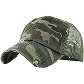 Funky Junque Trucker Hat for Women – Distressed Low Profile Western Camo Baseball Cap with Mesh, Trendy and Adjustable Fit