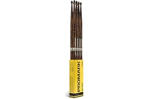 ProMark Rebound 5A FireGrain Drumsticks, Lacquer Finished Drum Sticks, R5AFG-4P, Acorn Tip, Hickory Wood - 4 Pairs