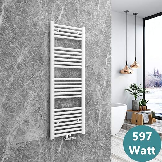 Heizkorper Badheizkorper 1200x400mm 597 Watt Leistung Handtuchtrockner Heizkorper Bad Mittelanschluss Horizontal Rohrdurchmesser 22mm Weiss Amazon De Baumarkt