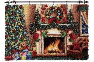 Latch Hook Rug Kit, DIY Rug Making Kit for Adults Kids, Christmas Closet Rug Making Kits, Cross Stitch Kit Carpet Making Cush