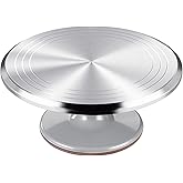 12 Inch Round Aluminum Tall Revolving Cake Decorating Stand,Cake Turntable, Rotating Cake Stand,Cake Spinner Turntable for Decorating,Cake Turntable for Decorating,Professional Cake Decorat Spin Kit