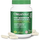 Organika Canadian-Made 8-In-1 Magnesium - 212mg Synergystic Magnesium Complex with Vitamin B6 to Support Muscle Function, Bon