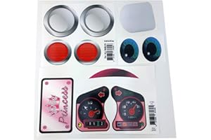 The Toy Restore Princess Full Set with Blue Eyes, Headlights and Tail Lights Replacement Decals Stickers Fits Little Tikes 30th Anniversary Cozy Coupe Car