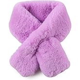 Yvnehcn Women Fur Collar Scarf Winter Faux Fur Scarves for Women Cold Weather Lady Neck Warmer