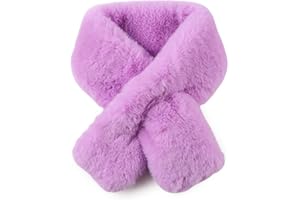 Yvnehcn Women Fur Collar Scarf Winter Faux Fur Scarves for Women Cold Weather Lady Neck Warmer