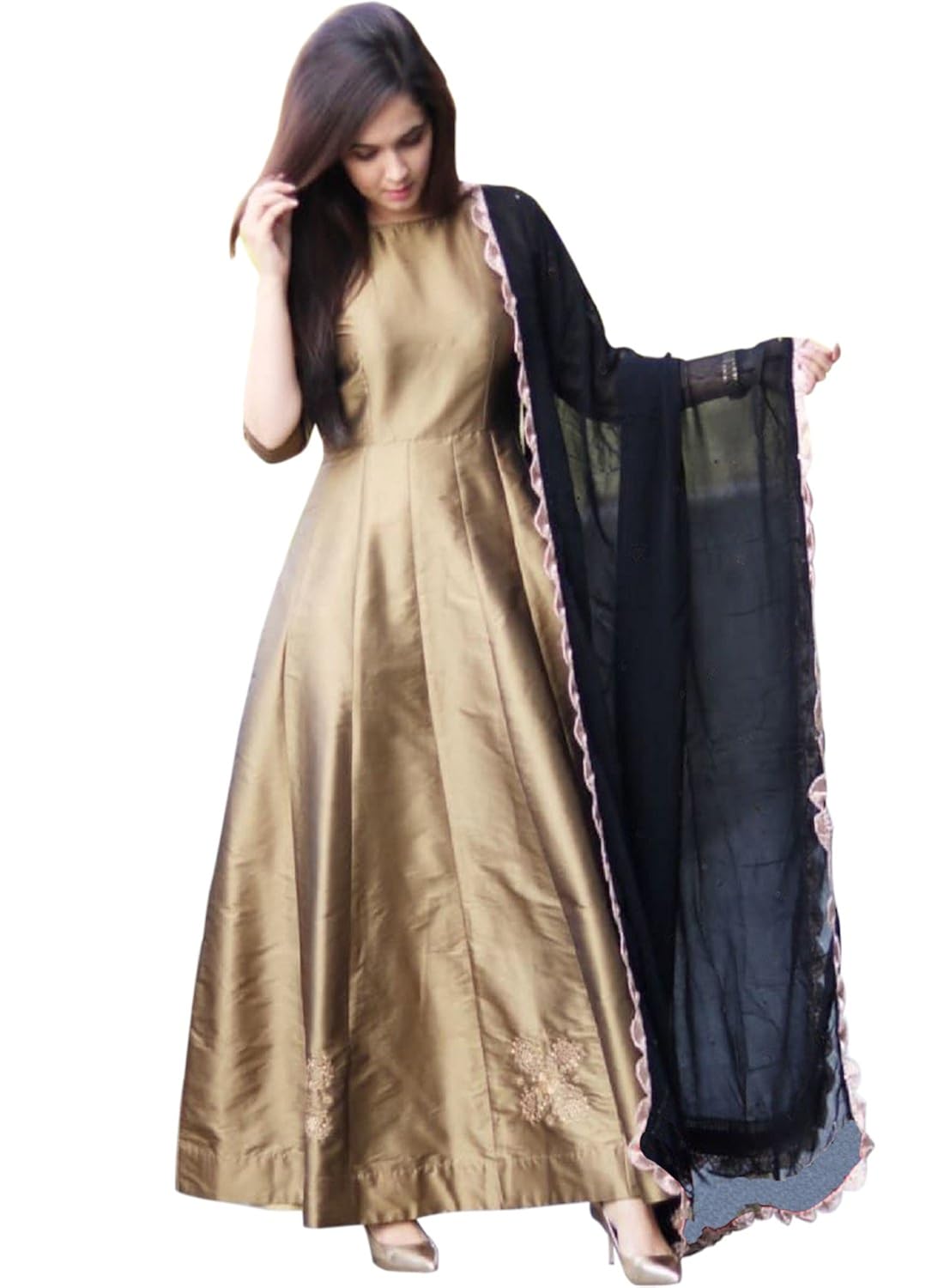 golden colour anarkali