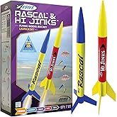 Estes 1499 Rascal and Hijinks Rocket Launch Set, Prebuilt Beginner Flying-Rocket-Model Set for Ages 10+, Includes Launch Pad System
