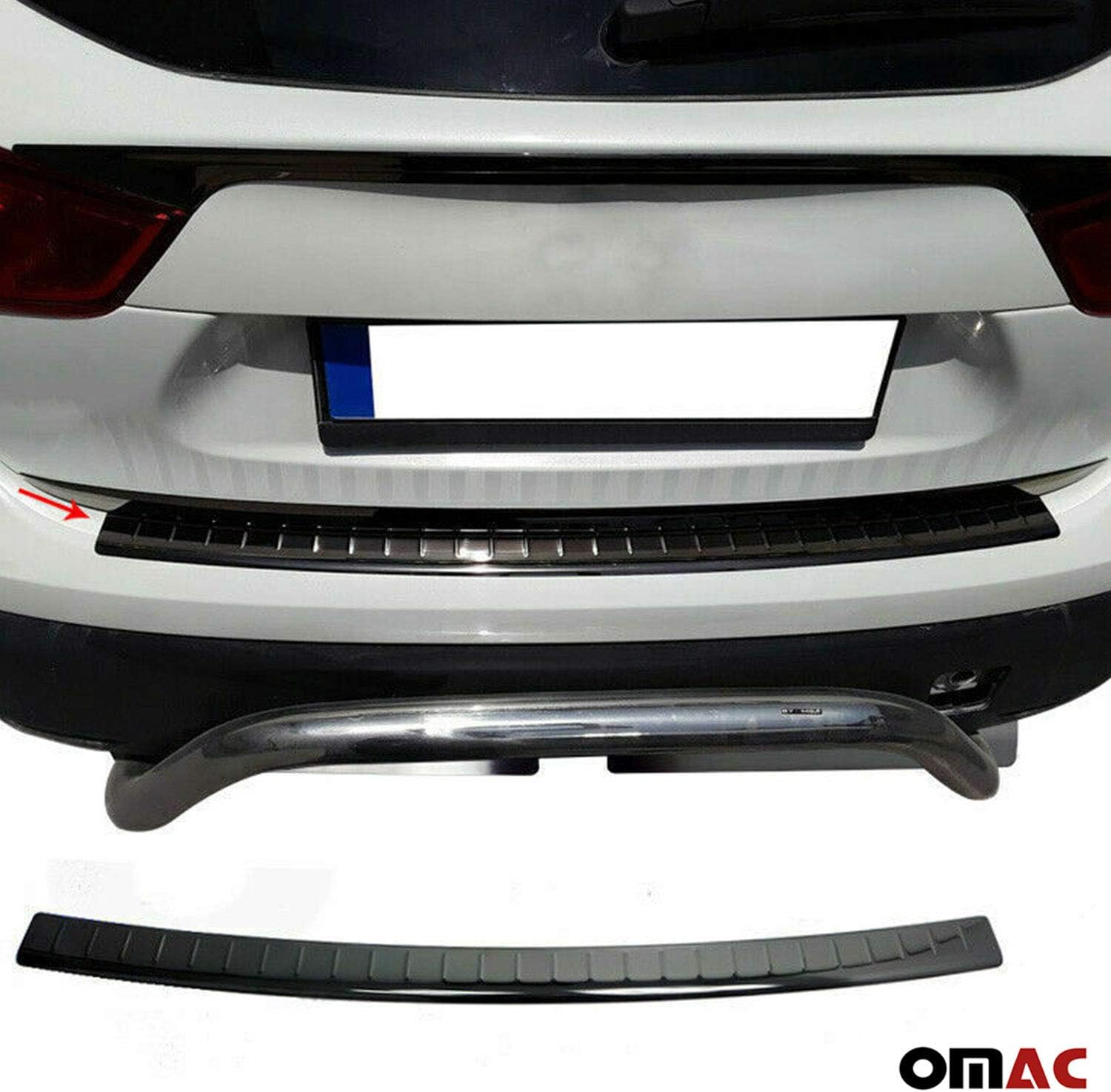 Stainless Steel Dark Chrome Rear Bumper Sill Cover Guard