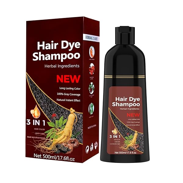 LANCITY HAIR DYE SHAMPOO HERBAL GREY COVERAGE HAIR DYE SHAMPOO 3 IN 1 HAIR COLOR SHAMPOO FOR HAIR INSTANT FOR MEN & WOMEN ( DARK BROWN)