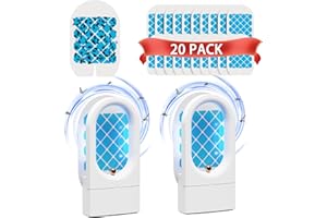 Flying Insect Trap 20PCS Glue Boards - Mosquito Killer Indoor - Gnat, Moth, Fruit Flies, Fly Traps - Attractant Catcher with UV LED Light Bug Zapper for Indoors, Home, Office - 2 PCS wacieo