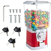 VEVOR Gumball Machine for Kids, 17"H Home Candy Vending Machine, PC Gumball Dispenser, Bubble Gum Machine for Game Stores, Coin Operated Gumball Bank for Toy Capsules Bouncy Balls Candy, Red