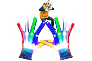 GOLEDLF Toys for Kids Rainbow LED Gloves Cool Toy for Birthday Parties Gifts LED Gloves for Kids Perfect Party Favors and Gifts